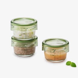 Glass Food Container for Baby 215ml*3 - LLG540S3GRN